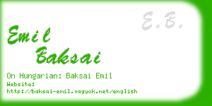 emil baksai business card